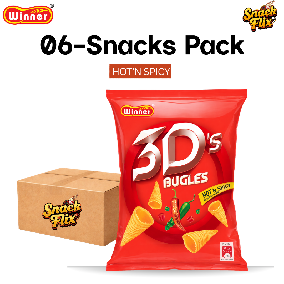 3D Bugles – Hot & Spicy | 06 Snack Packs 🔥✨