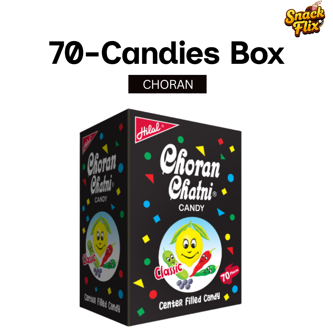 Chooran Chatni Candy– 70 Pieces Box | Centre-Filled ⚫✨
