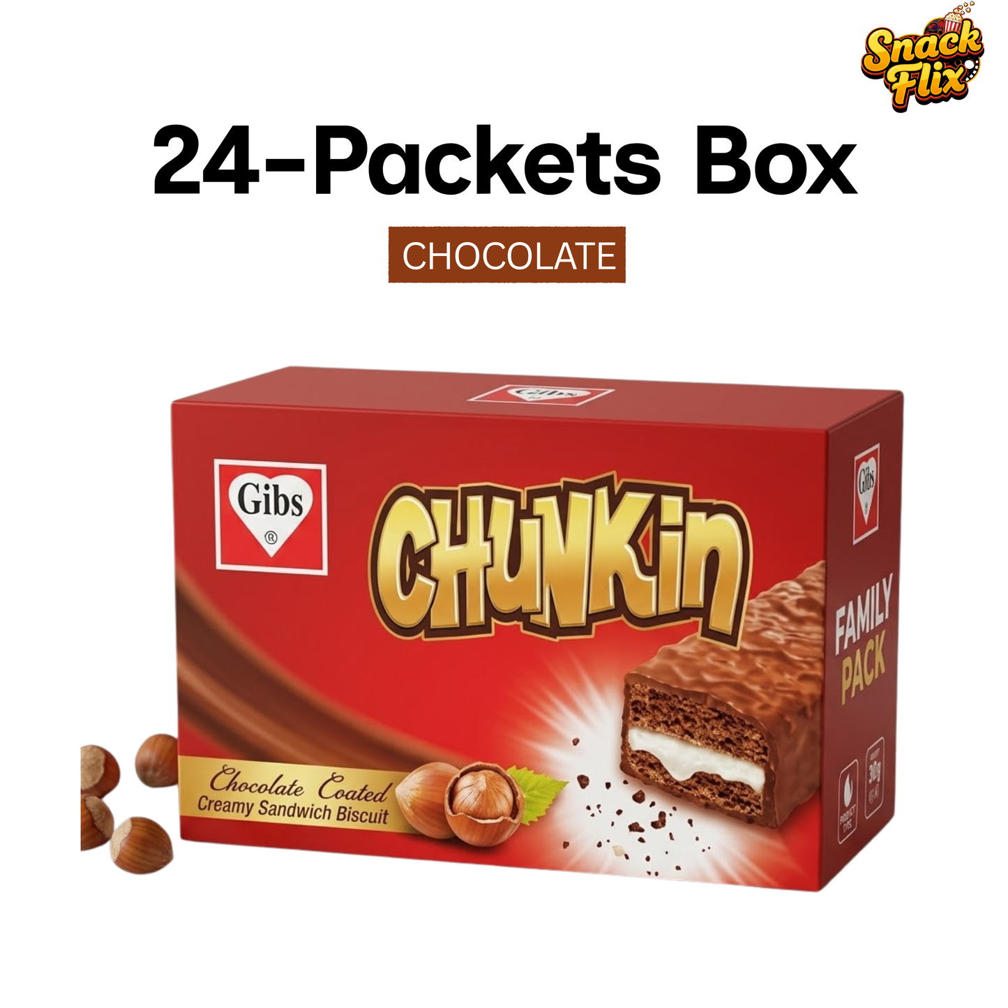 Chunkin Chocolate Coated Cream Biscuit (24 Packets Box) π«