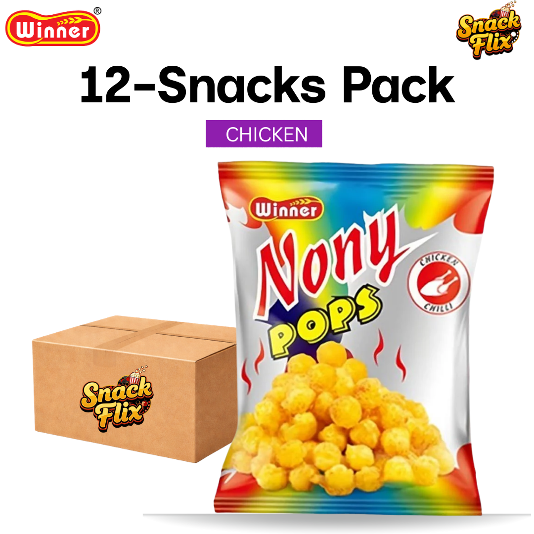 Nony Pops – Classic Puff Corn Snacks | 12 Snack Packs 🌽✨