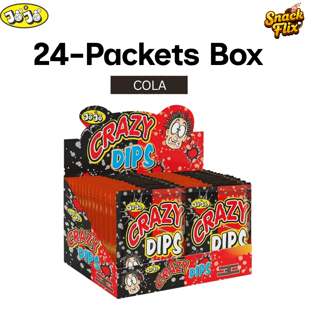 Crazy Dips Cola – Jojo | 24 Sachets Box 🥤🍬