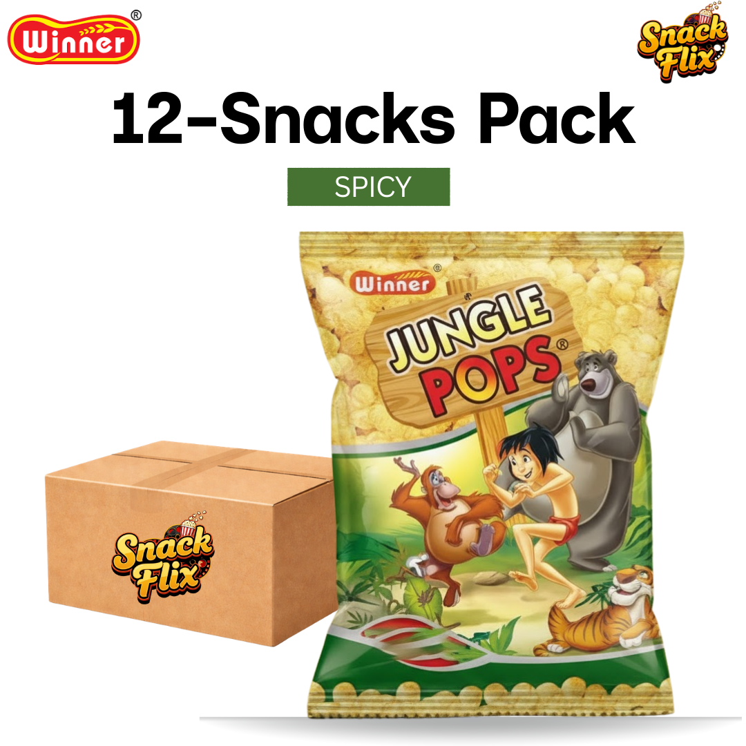Jungle Pops – Fun Puff Corn Snacks | 12 Snack Packs 🌽 – Snack Flix