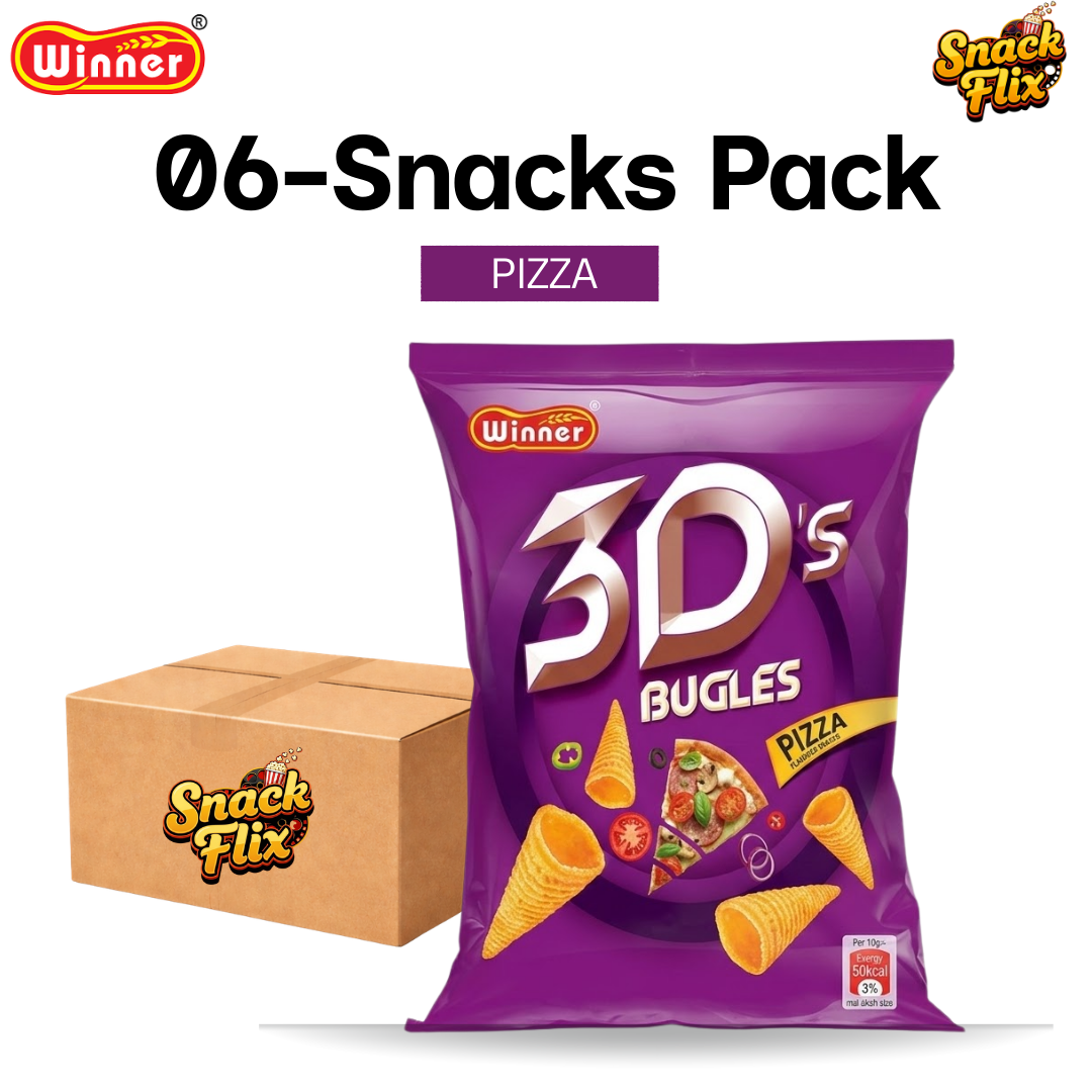 3D Bugles – Pizza Flavor | 06 Snack Packs 🍕✨