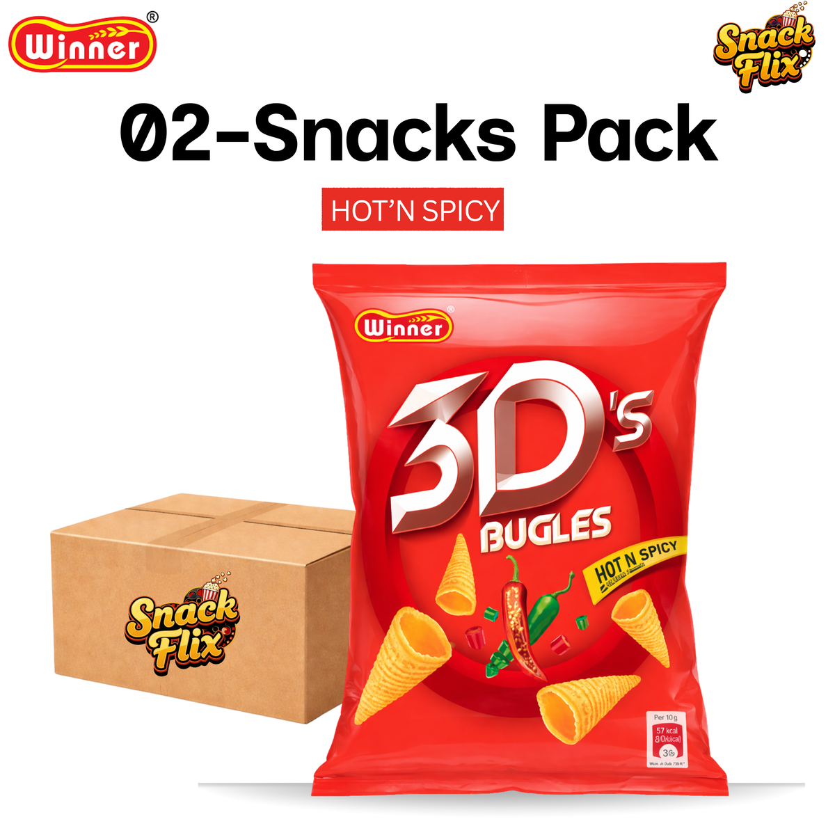 3D Bugles Hot'N Spicy – Winner | 2 Big Packs 🔺🔥
