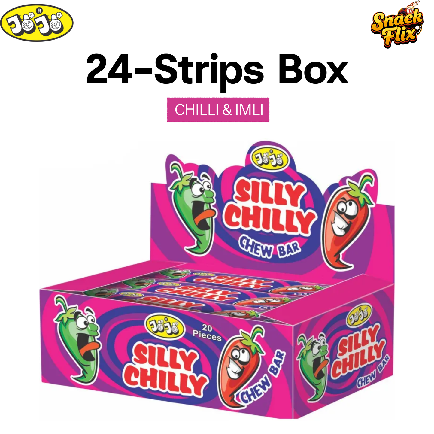 Jojo Silly Chilly Chew Bar (24 Strips Box) | Chilli & Imli Flavor 🌶️