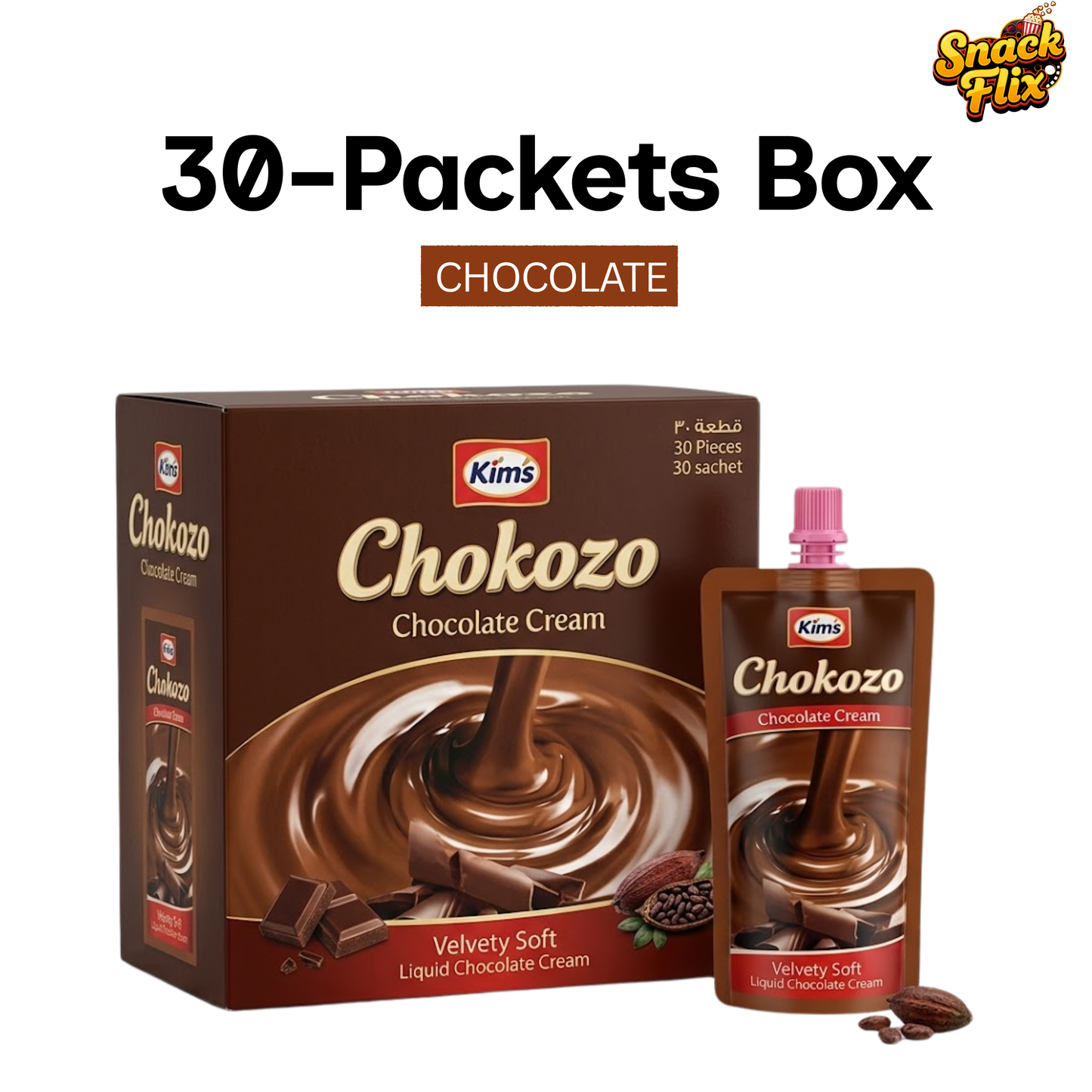 Chokozo Chocolate Cream (30 Sachets Box) | Velvety Chocolate Spread 🍫