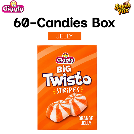 Twisto Stripes Orange Jelly – 60 Candies Box🍊