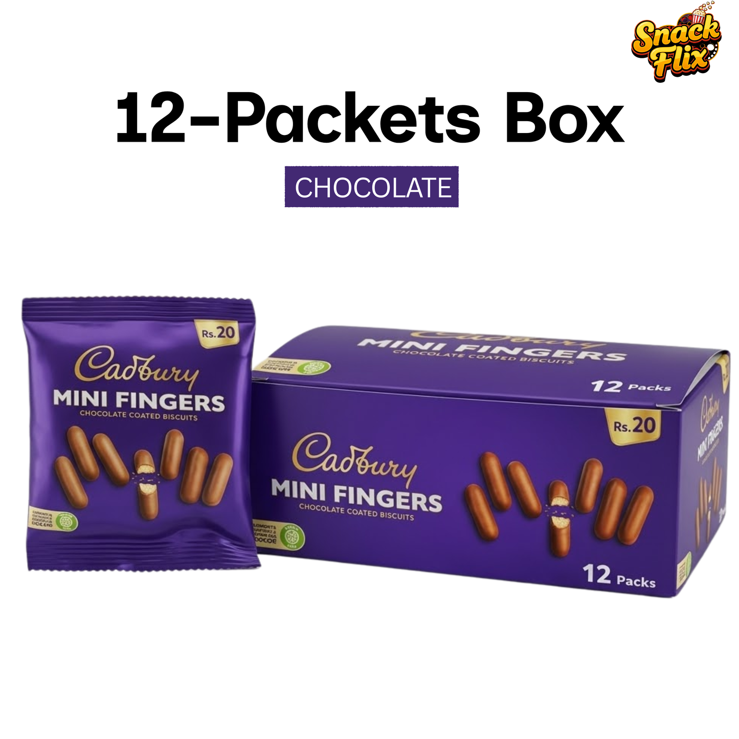 Cadbury Mini Fingers Chocolate Coated Biscuits (12 Packets Box) 🍫