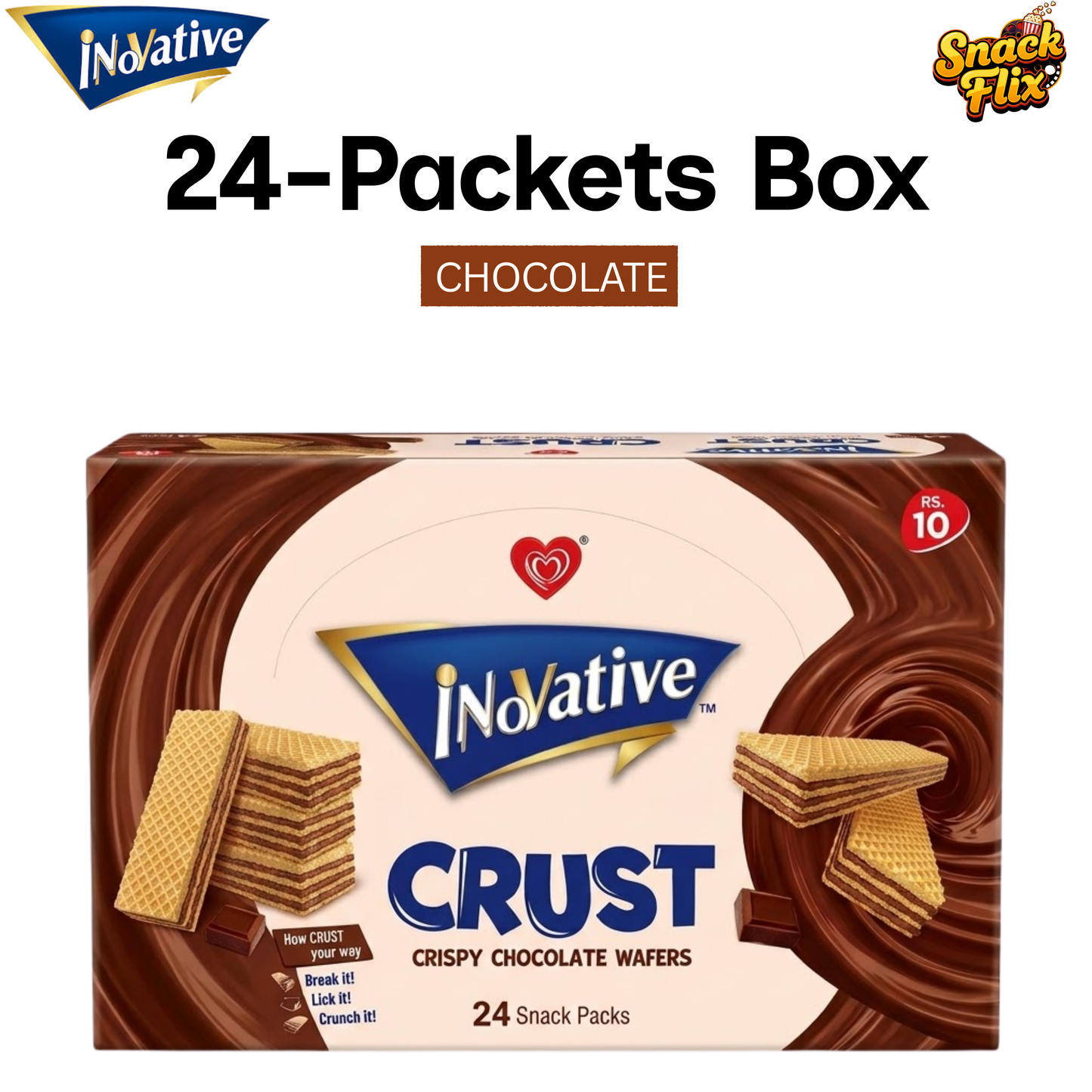 Innovative Crust Crispy Chocolate Wafers (24 Packets Box) 🍫