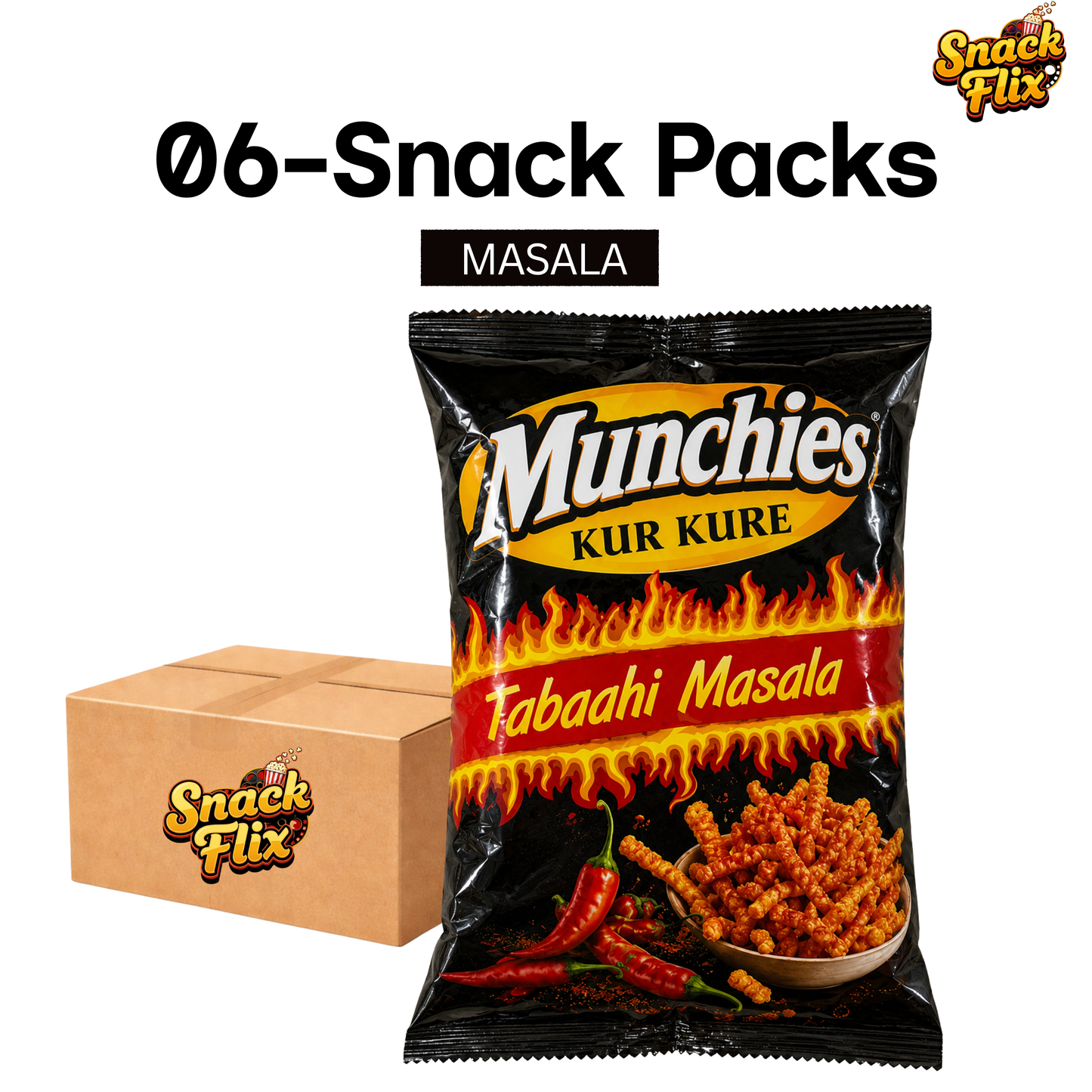 Munchies Kur Kure Tabaahi Masala – 6 Packs 🔥