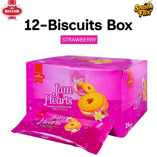 Kolson Jam Hearts – Strawberry | 12 Snack Packs 🍓❤️