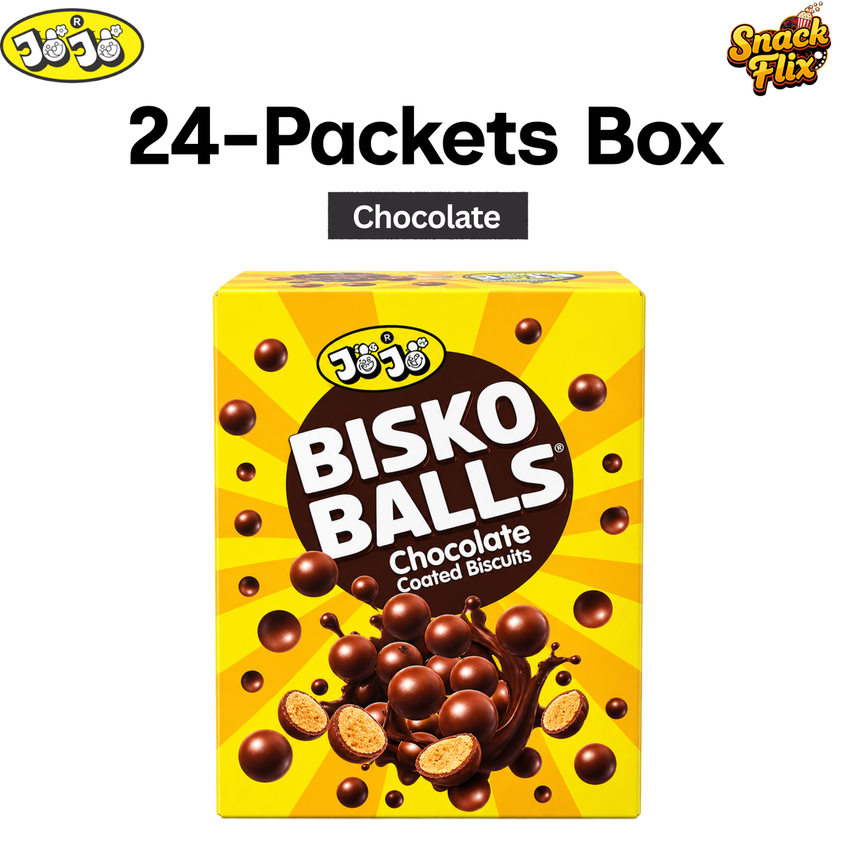 Bisco Balls – 24 Packets Box | Chocolate Biscuit Bites 🍫✨
