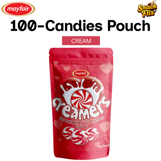 Creamers Strawberry & Cream Candy (100 Candies Pouch) 🍓🍬