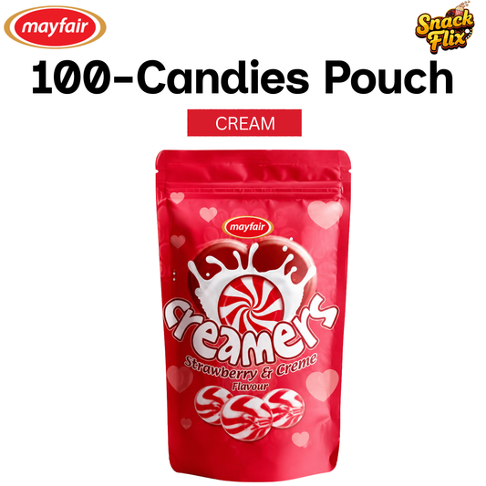 Creamers Strawberry & Cream Candy (100 Candies Pouch) 🍓🍬